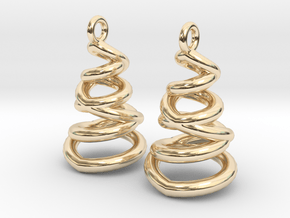 Phased Spiral Earrings in 14k Gold Plated Brass