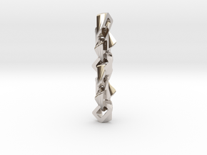 Rectangular chain pendant in Rhodium Plated Brass