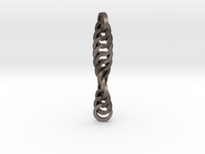 Twisted Pendant in Polished Bronzed Silver Steel