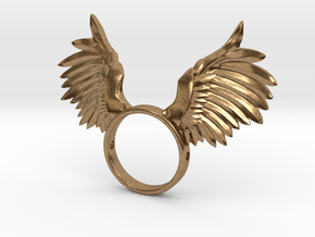 Nipple shield owl wings in Natural Brass