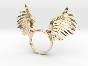 Nipple shield owl wings in 14K Yellow Gold