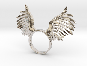 Nipple shield owl wings in Rhodium Plated Brass