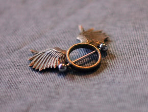 Nipple shield owl wings in Polished Bronzed Silver Steel