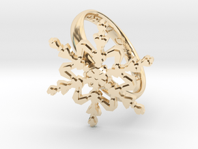 Snowflake Ring 2 d=19.5mm h35d195 in 14k Gold Plated Brass