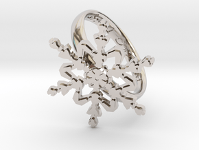 Snowflake Ring 2 d=19.5mm h35d195 in Rhodium Plated Brass