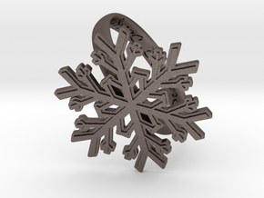 Snowflake Ring 1 d=19.5mm h35d195 in Polished Bronzed Silver Steel