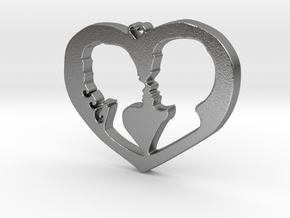 Two in Love Pendant - Amour Collection in Natural Silver