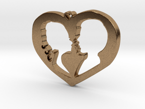 Two in Love Pendant - Amour Collection in Natural Brass