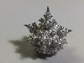 Amazing Fractal Bulb - mini in Rhodium Plated Brass