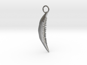 Tooth Pendant in Natural Silver