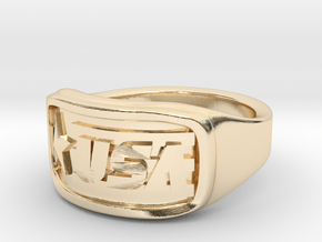 Ring USA 49mm in 14k Gold Plated Brass