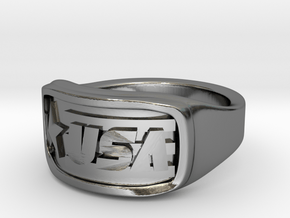 Ring USA 52mm in Fine Detail Polished Silver
