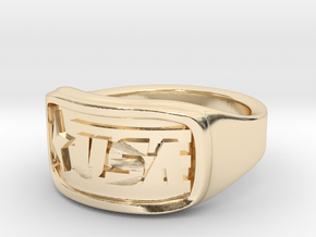Ring USA 52mm in 14k Gold Plated Brass