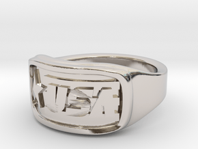 Ring USA 52mm in Rhodium Plated Brass