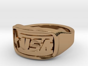 Ring USA 55mm in Polished Brass