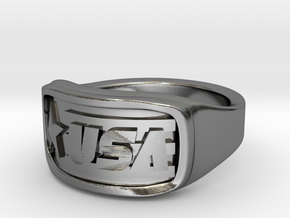 Ring USA 56mm in Fine Detail Polished Silver