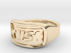 Ring USA 62mm in 14k Gold Plated Brass