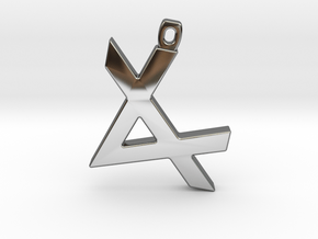 Letter ALEPH - Paleo Hebrew - With Chain Loop in Fine Detail Polished Silver