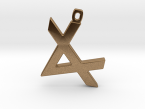 Letter ALEPH - Paleo Hebrew - With Chain Loop in Natural Brass