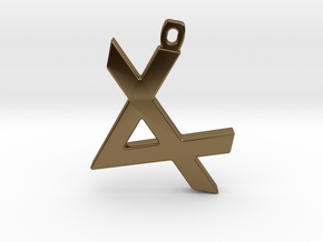Letter ALEPH - Paleo Hebrew - With Chain Loop in Polished Bronze