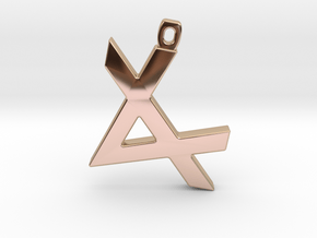 Letter ALEPH - Paleo Hebrew - With Chain Loop in 14k Rose Gold