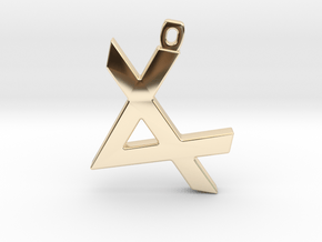 Letter ALEPH - Paleo Hebrew - With Chain Loop in 14k Gold Plated Brass