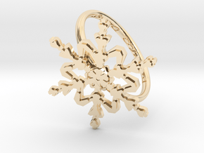 Snowflake Ring 2 d=19.5mm h21d195 in 14k Gold Plated Brass