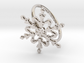 Snowflake Ring 2 d=19.5mm h21d195 in Rhodium Plated Brass