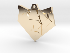 Lion Origami Earring in 14k Gold Plated Brass