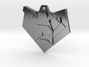 Lion Origami Earring in Polished Silver