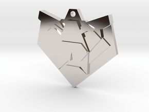 Lion Origami Earring in Rhodium Plated Brass