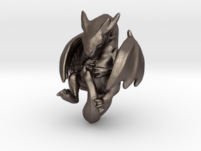 Infant Dragon in Polished Bronzed Silver Steel