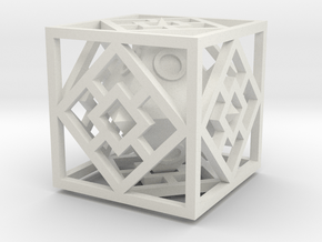 Bipyramidal Cube in White Natural Versatile Plastic