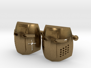 Knight Helmet Cufflinks in Natural Bronze