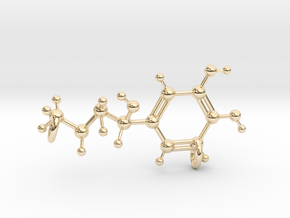 Adrenaline Molecule Pendant in 14k Gold Plated Brass