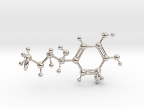 Adrenaline Molecule Pendant in Rhodium Plated Brass