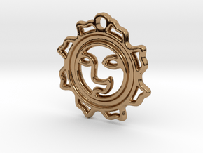 1 inch (2.54 cm) Happy Sun Pendant in Polished Brass