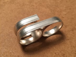 Double Ring in Natural Silver