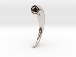Magnetic Horn Earring (Horn) in Rhodium Plated Brass