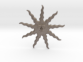 Sun Face in Polished Bronzed Silver Steel