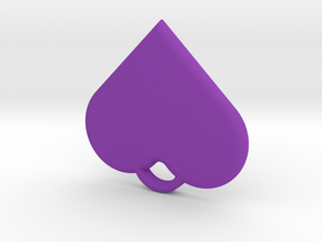 Heart Pendant in Purple Processed Versatile Plastic