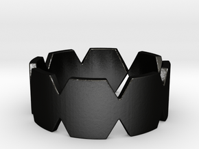 Hexa Ring in Matte Black Steel