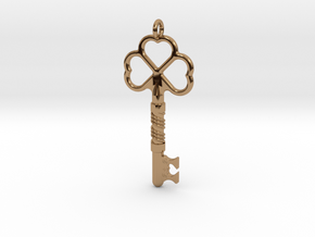 Love Key in Polished Brass