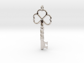 Love Key in Rhodium Plated Brass