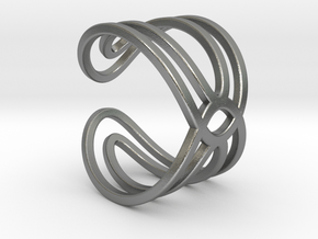 Geometri-K waves ring size 6 Small medium in Natural Silver