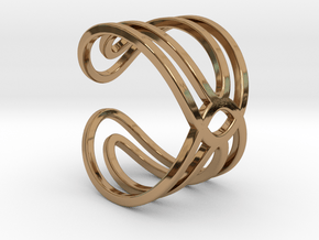 Geometri-K waves ring size 6 Small medium in Polished Brass