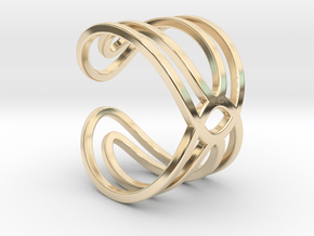 Geometri-K waves ring size 6 Small medium in 14k Gold Plated Brass
