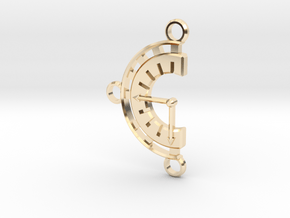 Chrono Clock Pendant or Keychain in 14k Gold Plated Brass