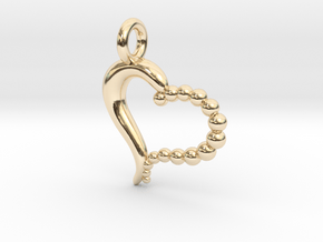 Heart Pendant in 14k Gold Plated Brass