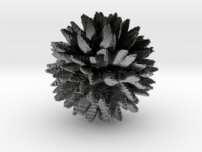 Blocky Low Poly Leafy in Polished Silver